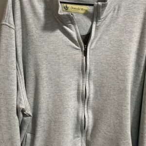 Donald Ross Men's Light Gray Zip-Up Sweater